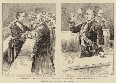 The Spanish-American War, Scenes in the Cortes during the Cabinet Crisis in Madrid by Alexander Stuart Boyd